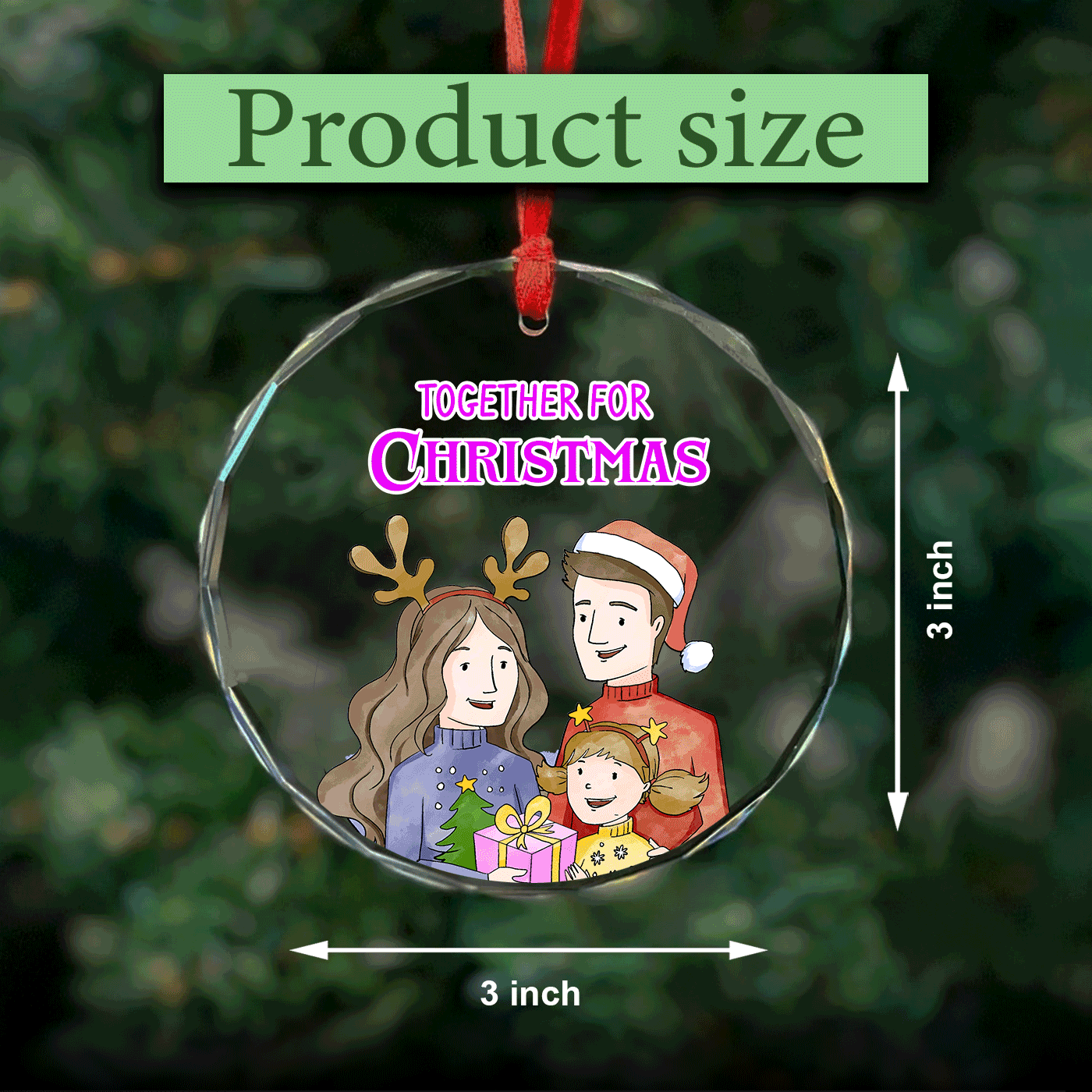 Together for Christmas | Celebrate Family Moments this Holiday Season | Glass Ornament